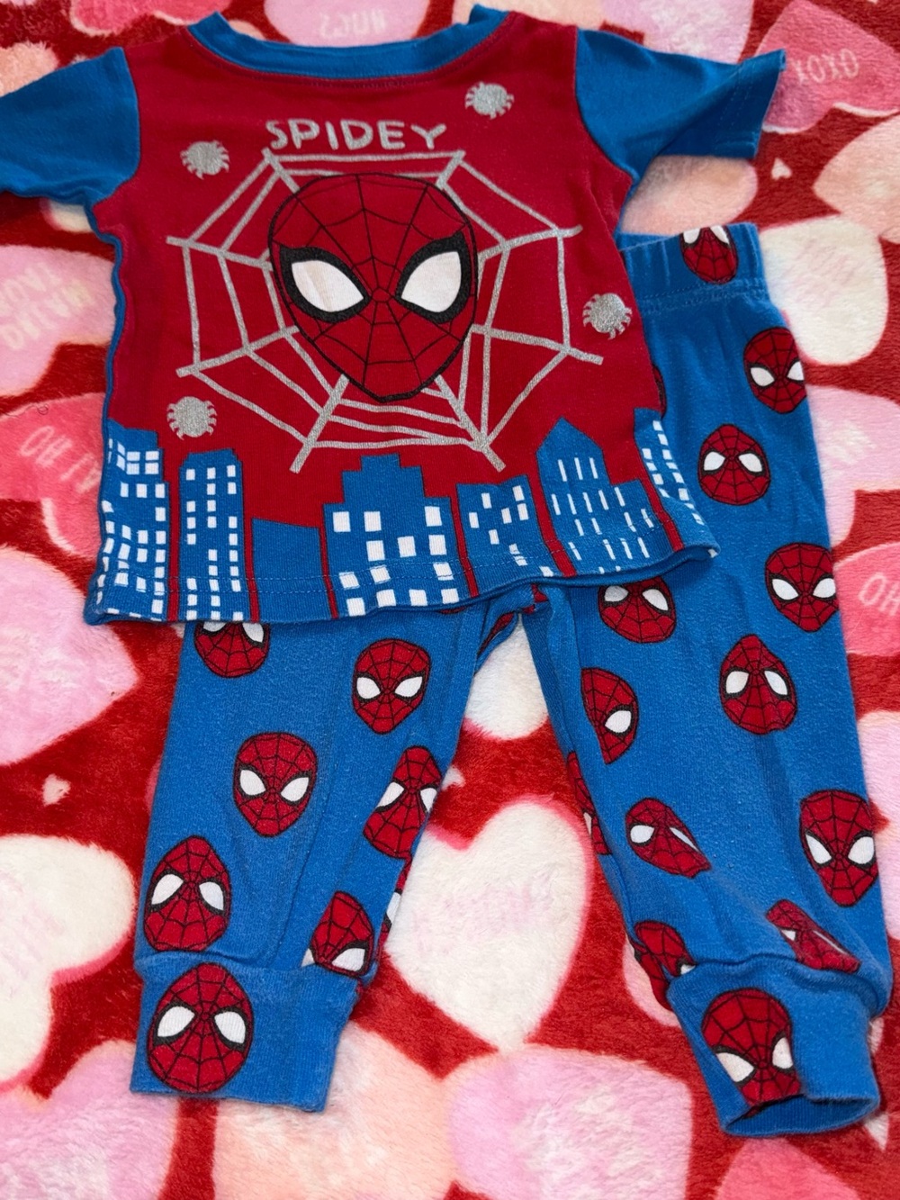 Marvel Spider-Man Baby Boys Size 12 months Pajama Set Pajamas PJs